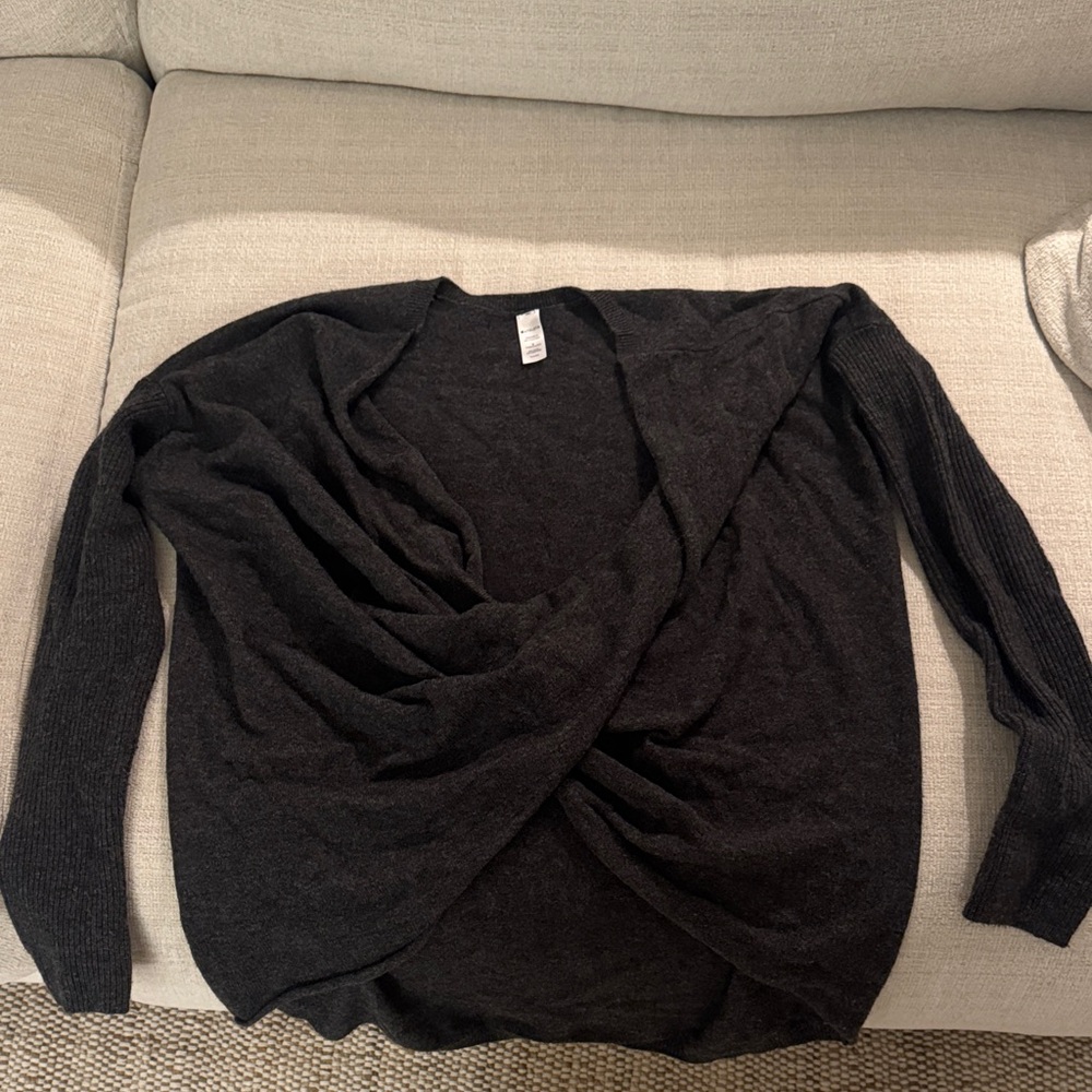 Athleta Charcoal Wrap Cardigan Sweater